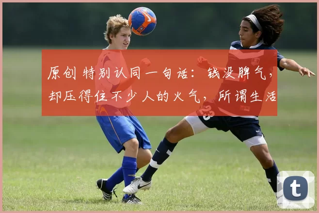 原创 特别认同一句话：钱没脾气，却压得住不少人的火气，所谓生活不如意，少的是人民币